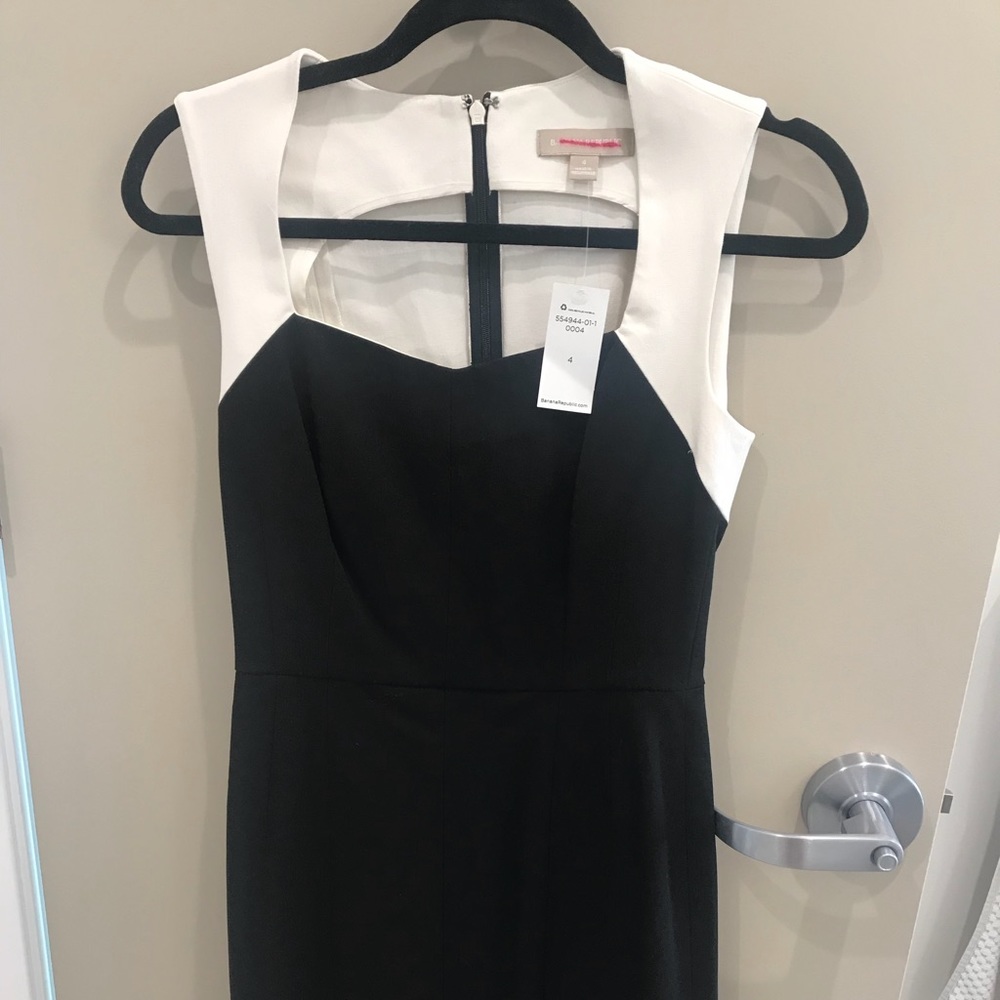 Banana Republic black and white pencil dress